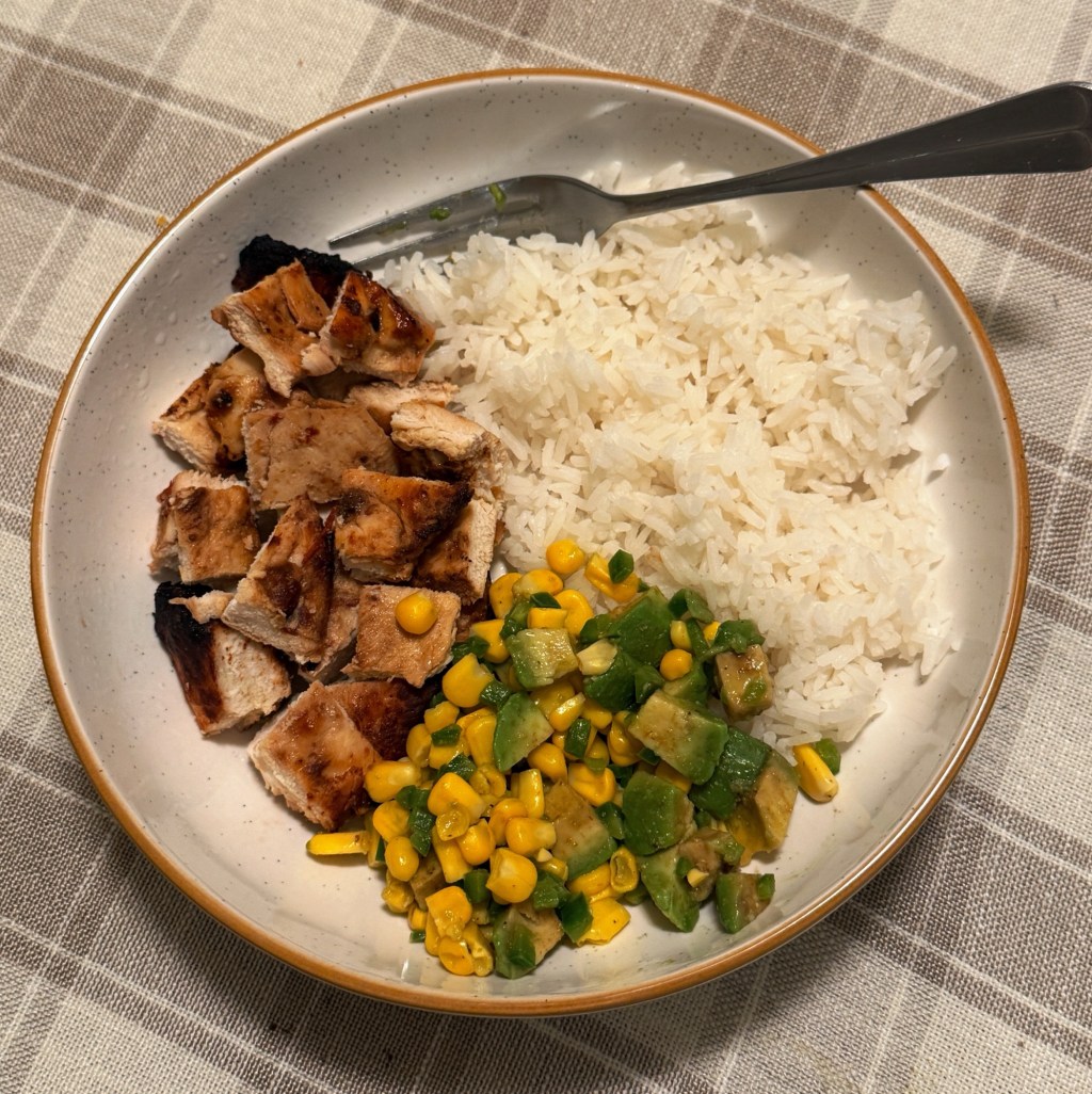 Honey Chipotle Chicken Bowl (w/ Avocado Corn Salsa)
