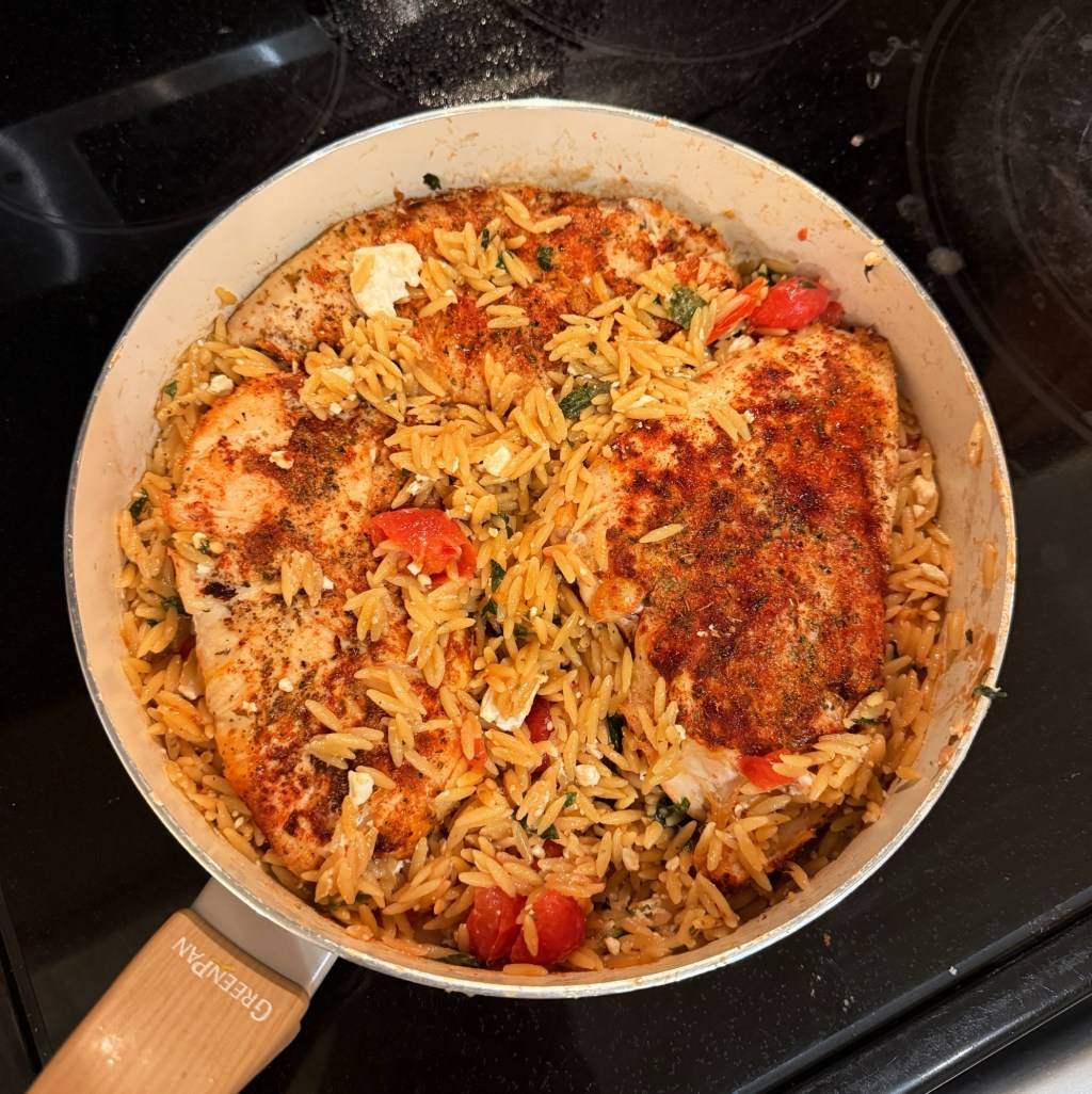 Lemon Orzo with Chicken & Feta